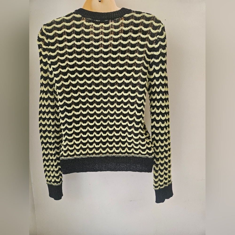 Zara-Cardigan Women's S Black And Lime 81%Cotton. - Picture 2 of 8